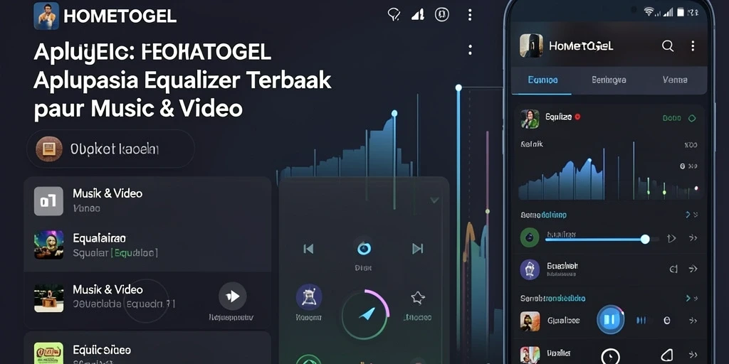 Antarmuka HOMETOGEL yang menampilkan fungsi Equalizer yang menarik.