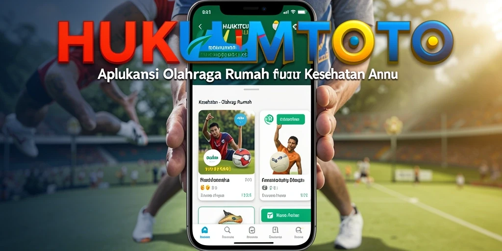 Antarmuka aplikasi HUKUMTOTO menunjukkan berbagai jenis olahraga rumah.