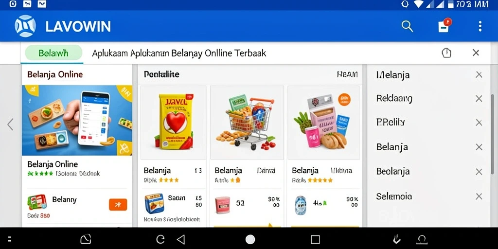 Antarmuka modern dan mudah digunakan di LAVOWIN untuk Belanja Online.