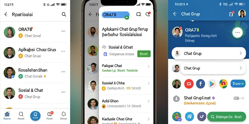 Antarmuka menarik dan mudah digunakan di aplikasi Chat Grup ORA78.