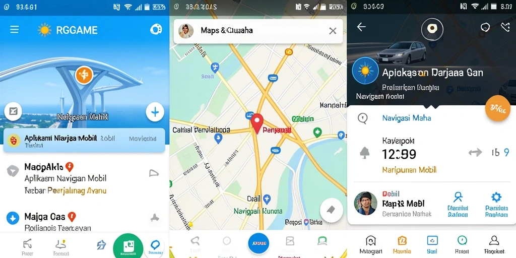 Antarmuka RPGAME yang user-friendly untuk navigasi mobil.