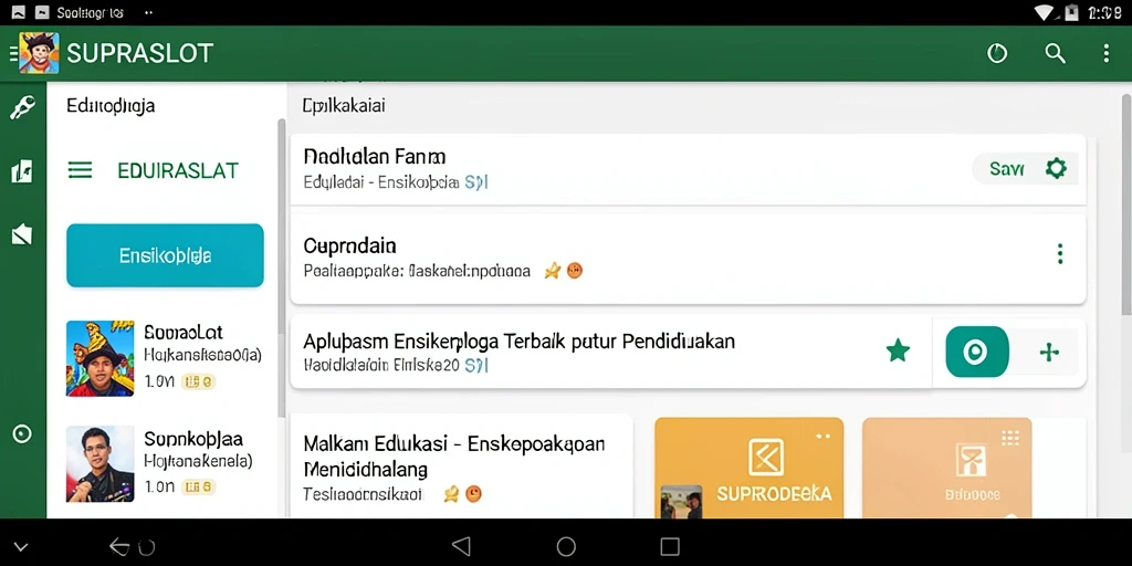 Tampilan antarmuka aplikasi SUPRASLOT yang menarik dan informatif.