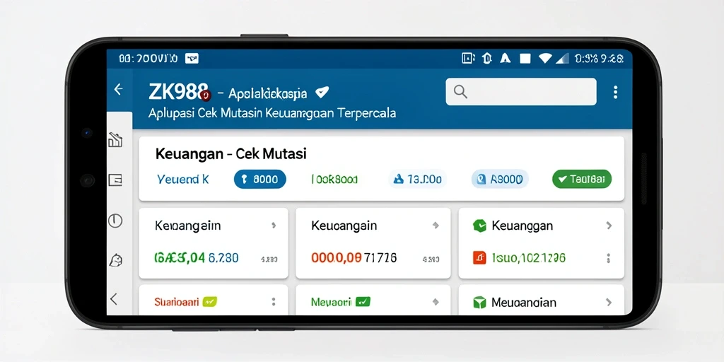 Tampilan antarmuka ZK988 untuk cek mutasi keuangan.